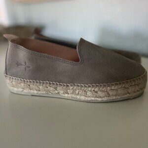 Manebi Double Sole Espadrille Womens 37 / 6.5 Nude Suede Jute Platform Shoe